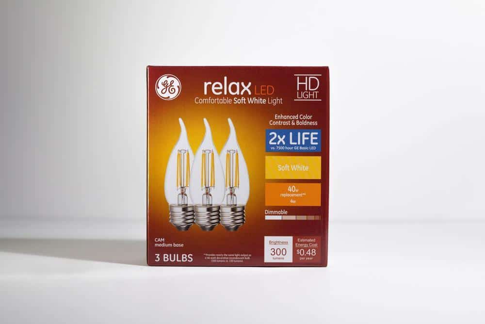 GE flame-shaped bulbs