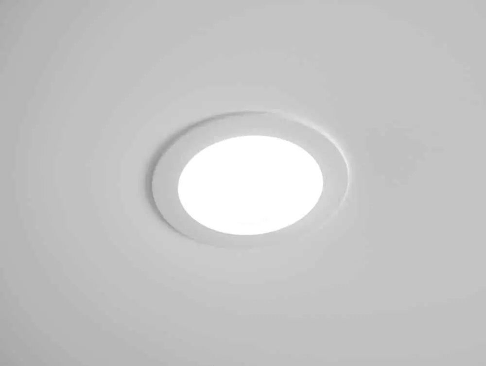 A recessed ceiling light