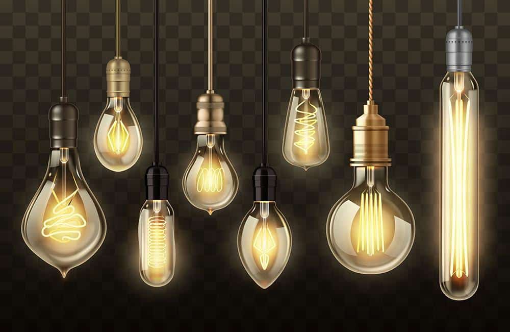 Different chandelier light bulb shapes