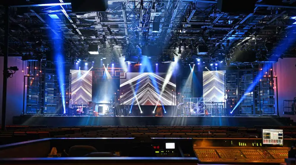 LED panels light up a concert stage