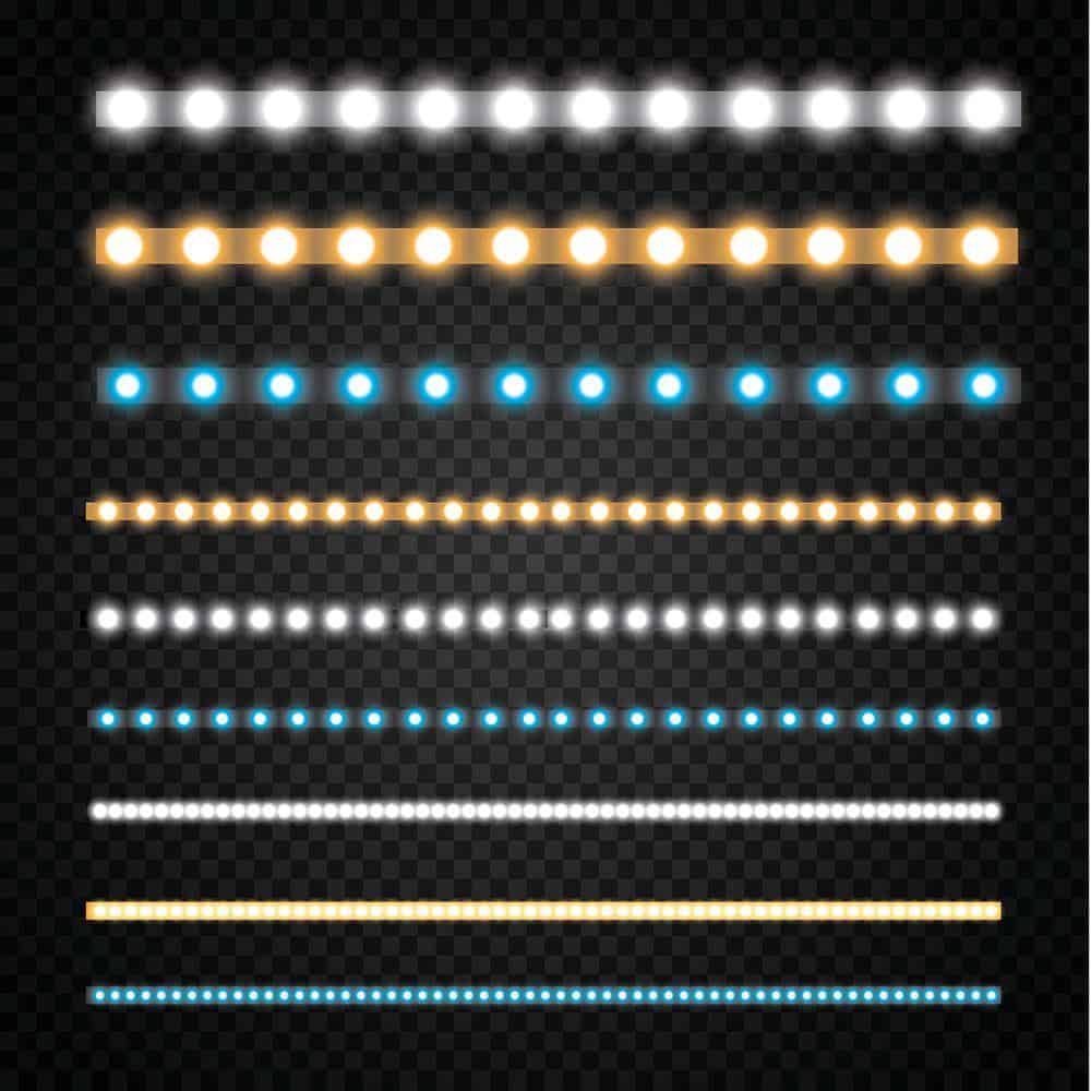 Strip lights with different LED densities