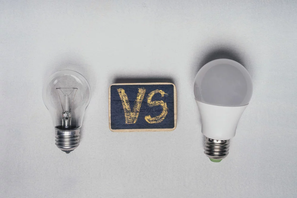Incandescent vs. LED bulb
