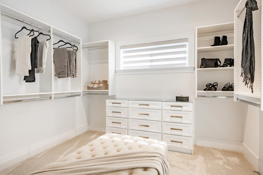 A walk-in closet