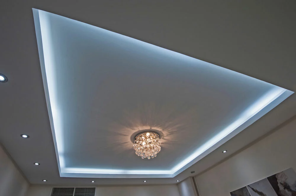 LED strip light in the ceiling