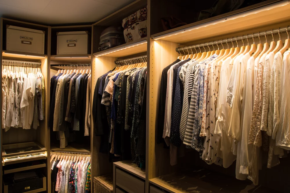 A lit closet