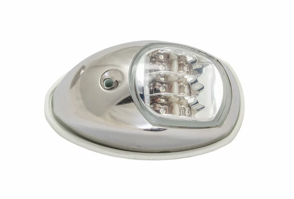 Boat board LED navigation light in stainless housing