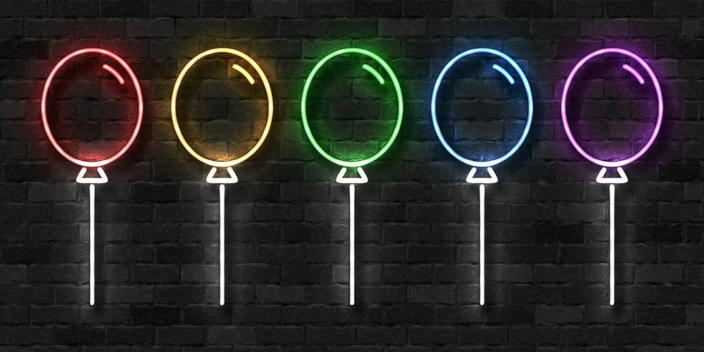LED party balloons neon