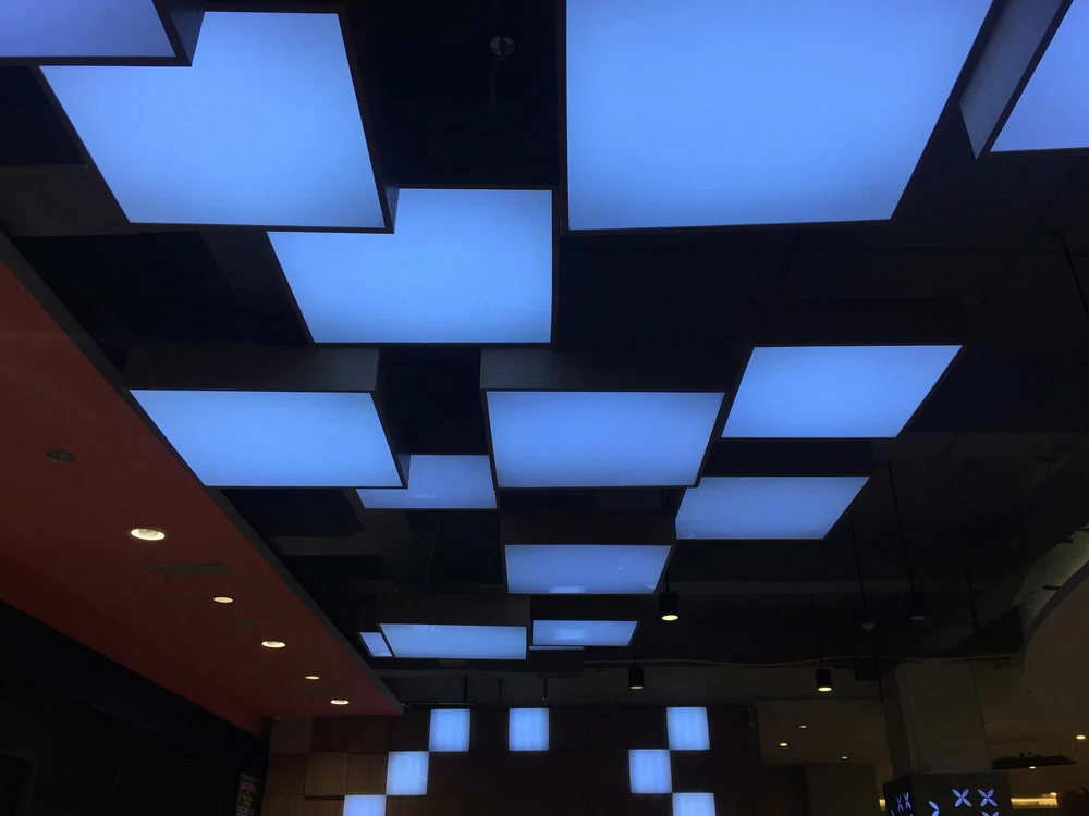 False ceiling design with indirect dim lighting