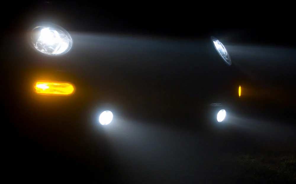 White headlights and fog lights
