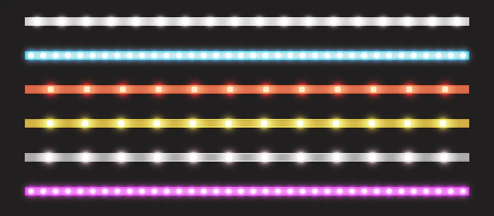 LED strips with different chip densities