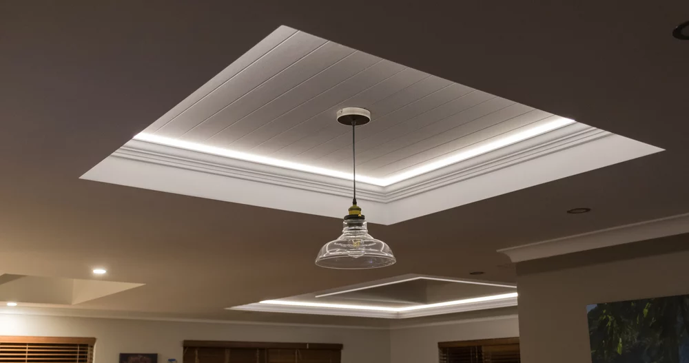 Recessed lighting. 