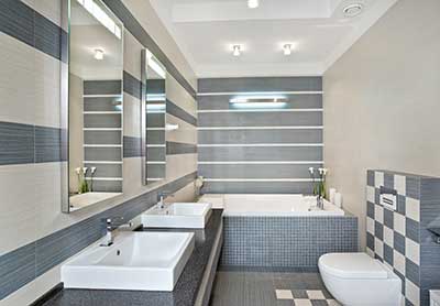 A well-lit modern bathroom