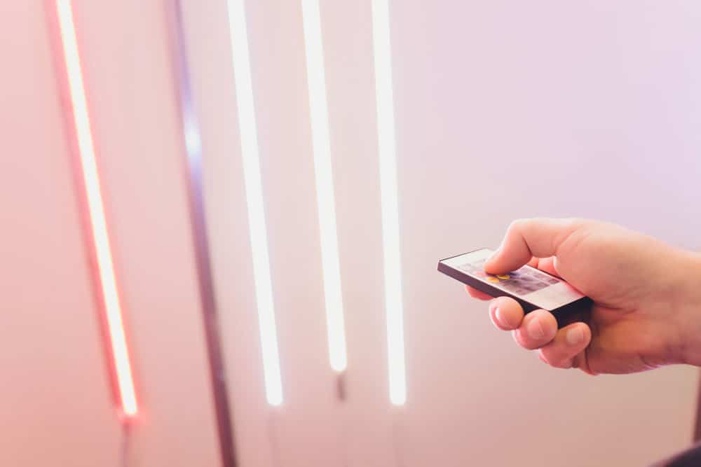 Illuminating the LED lights via remote control.