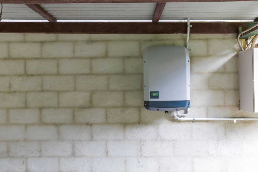 A solar power inverter in a domestic installation