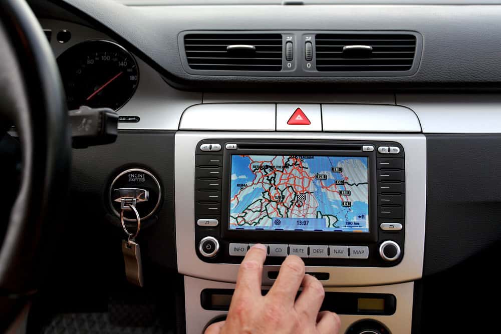 Car dashboard with GPS