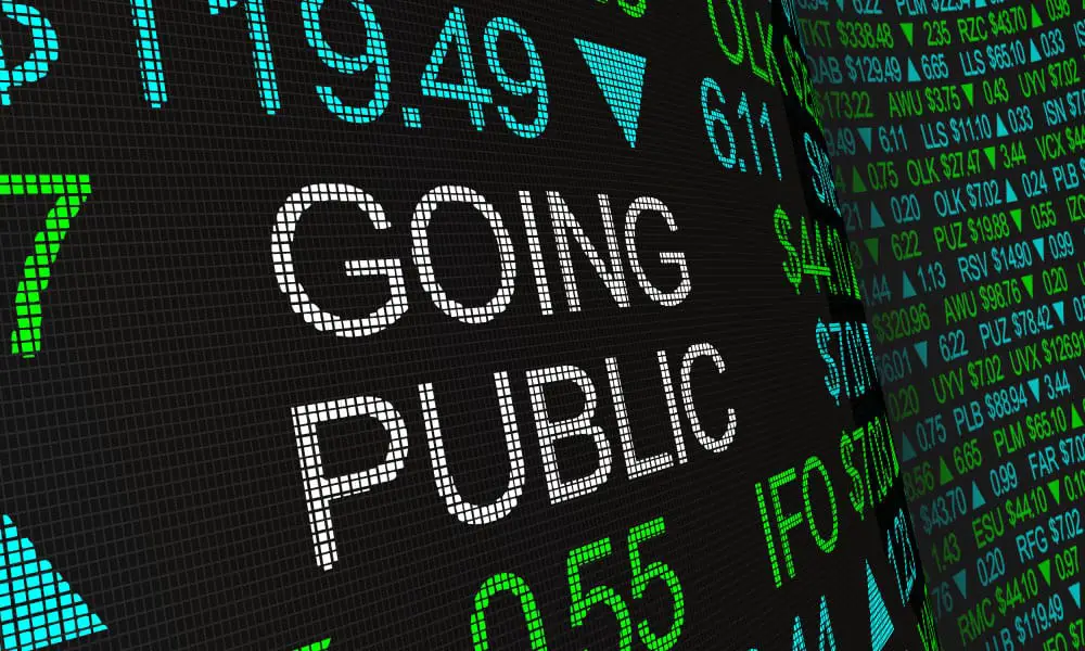 Going public on the stock exchange