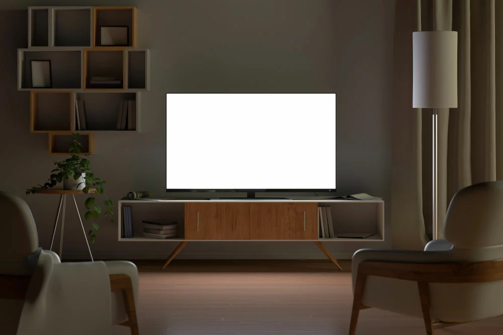 TV with white screen