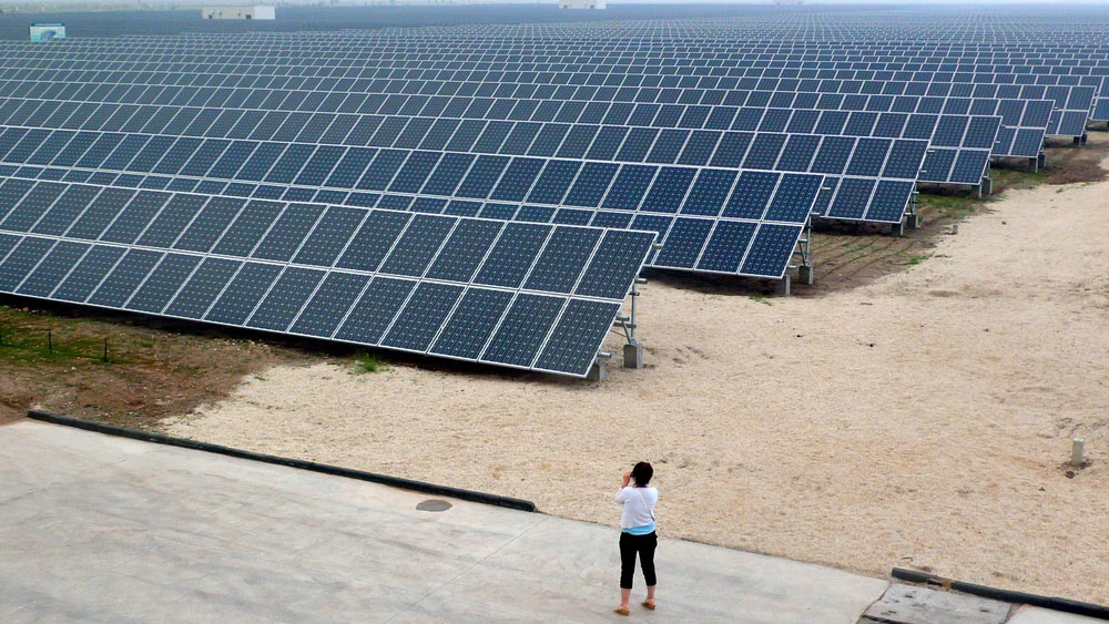 A utility-scale solar farm