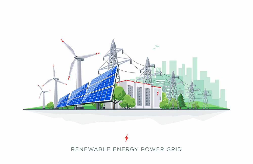 Renewable energy smart power grid system