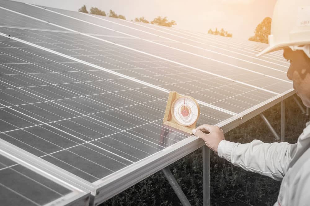Checking angle structure solar panel