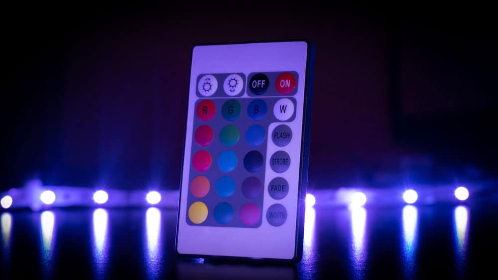 Illuminating LED strip and the remote control.