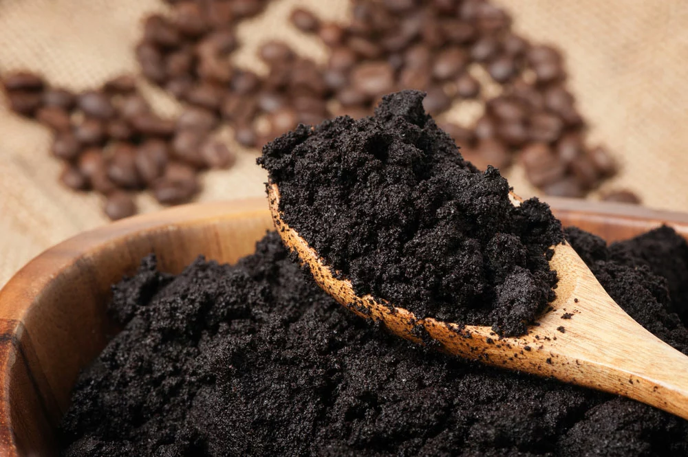 Coffee grounds are a biomass source.