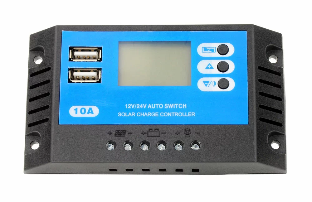A 10A solar charge controller with 12V/24V auto switching