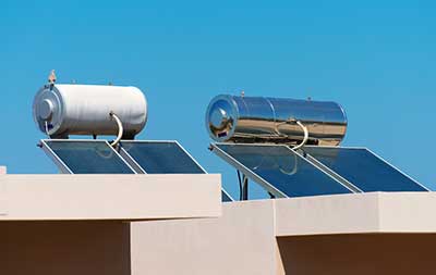 Solar hot water system on the rooftops
