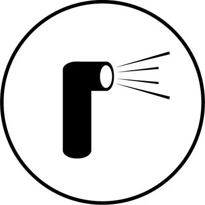 Right-angle flashlight symbol