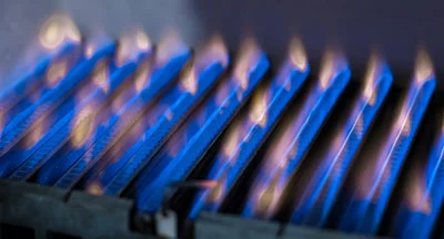 Gas burning in a heating applianc