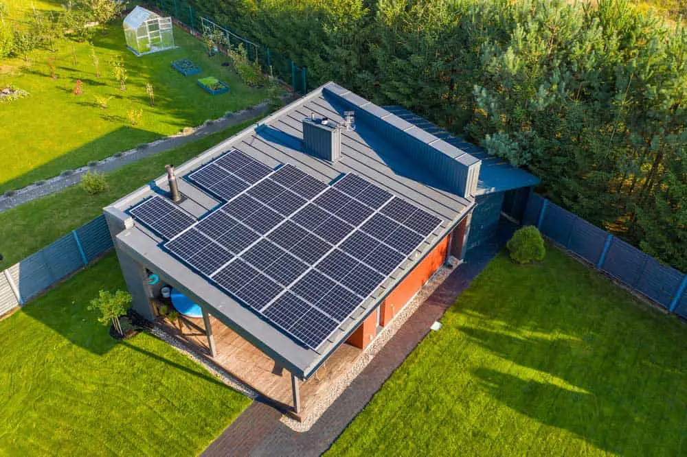 Solar panels on a rooftop