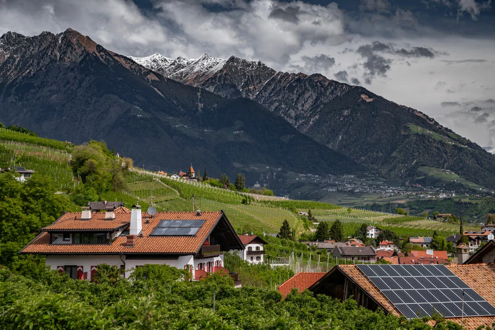 Houses with solar panels