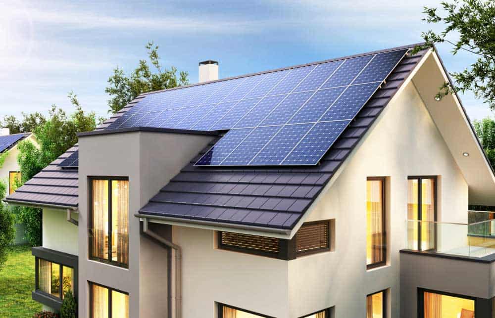 Home with the solar panel system