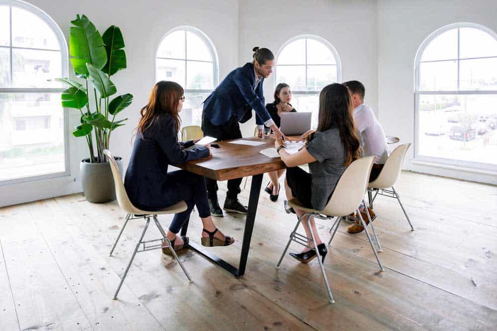 A workspace with efficient natural lighting.