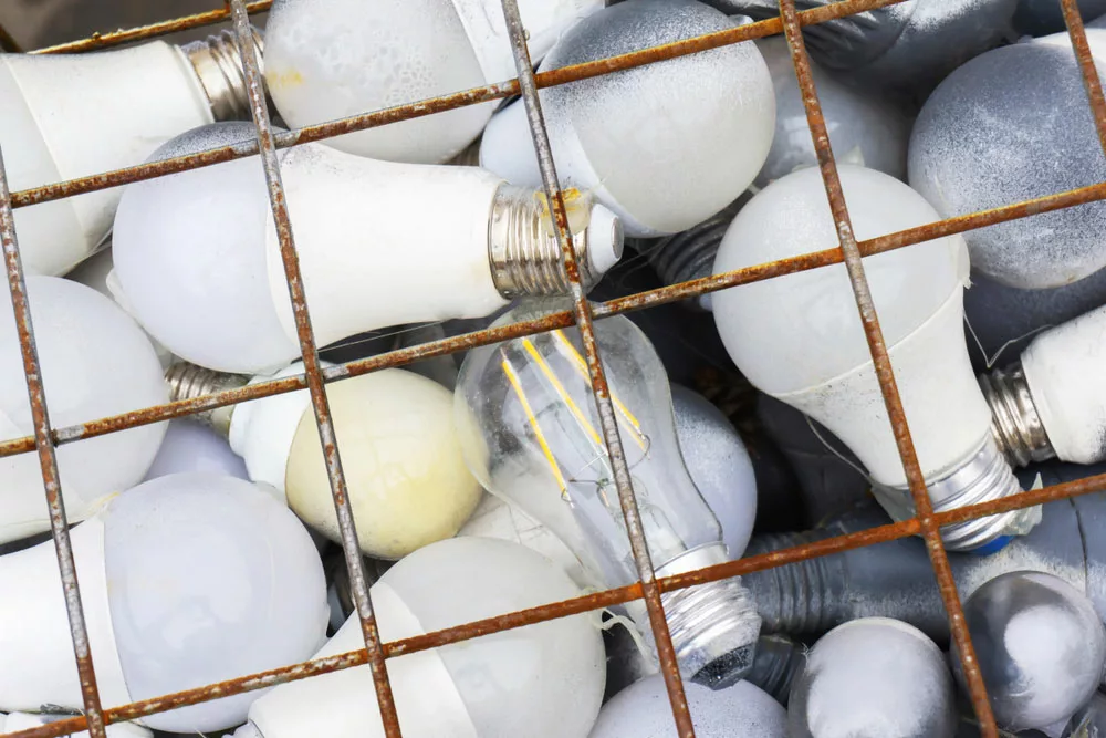 Disposing of LED bulbs safely.