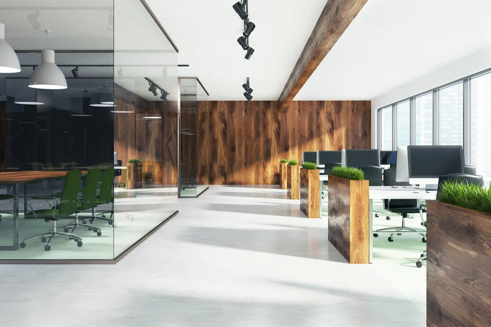 An office with a lot of natural light