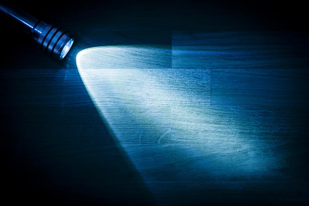 A blue flashlight