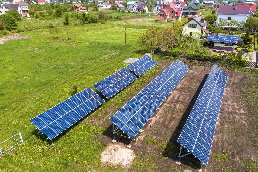 Ground-mounted solar panels 
