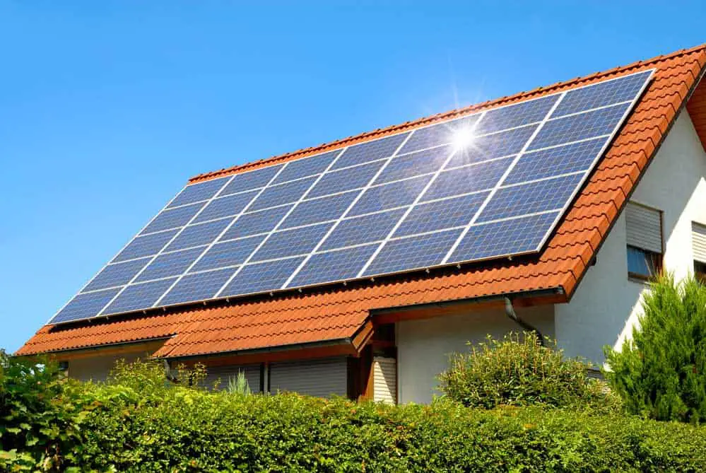 A photovoltaic system on a roof
