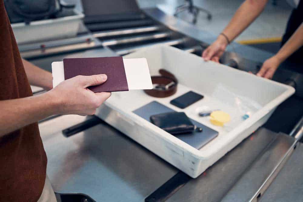 Airport security checking personal items