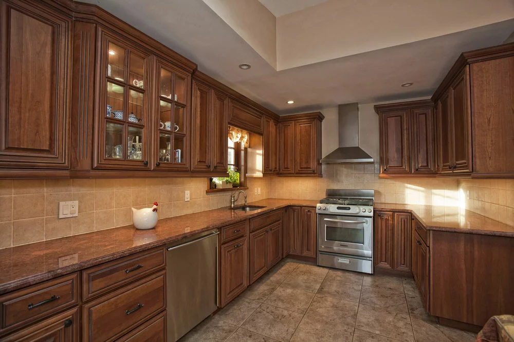 Kitchen with under-cabinet lighting