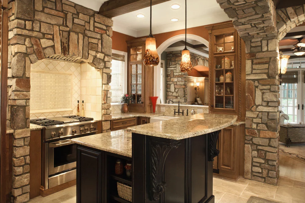 Kitchen with different lighting styles