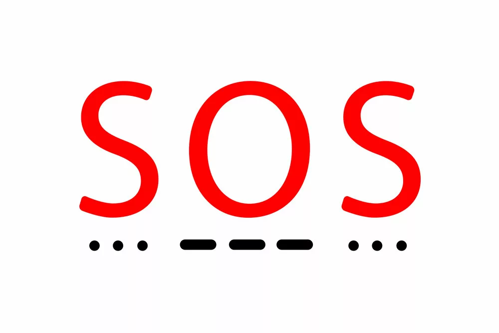 An SOS morse code