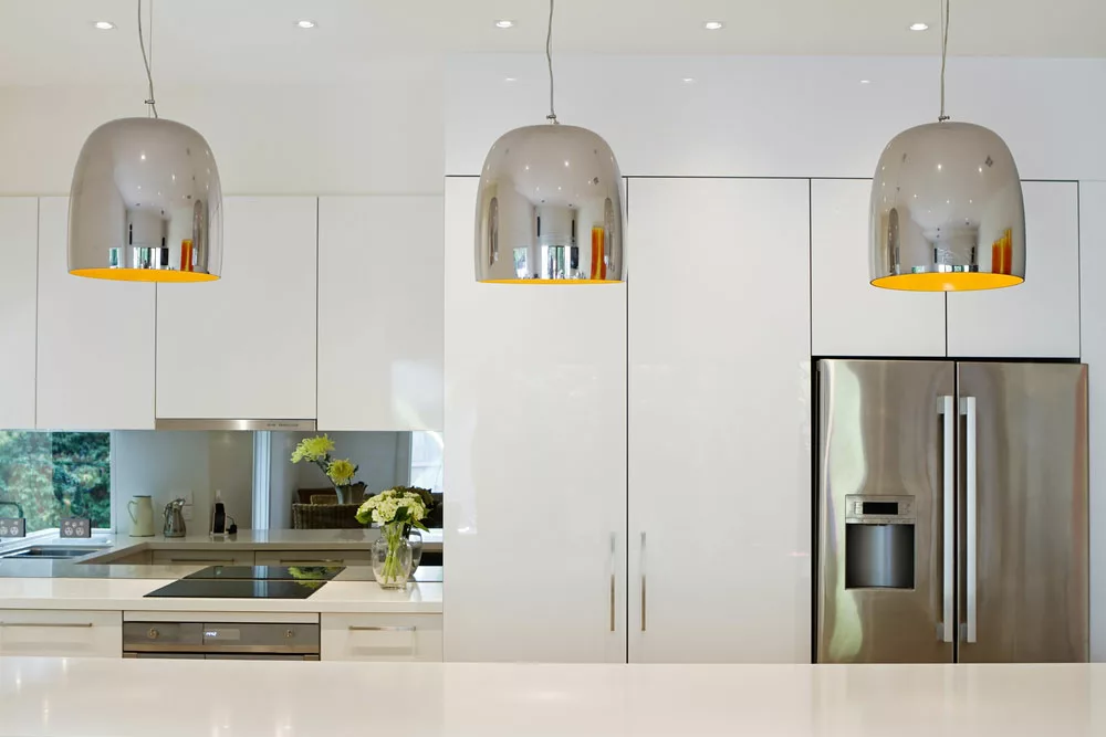 A kitchen with good pendant spacing