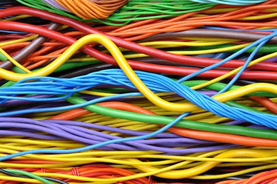 Colored electrical cables wires