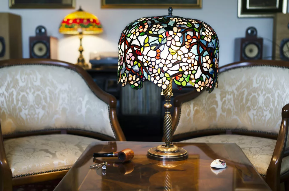 Hand-made tiffany lamp.